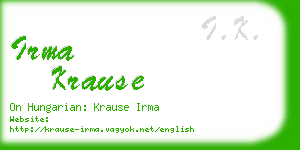 irma krause business card